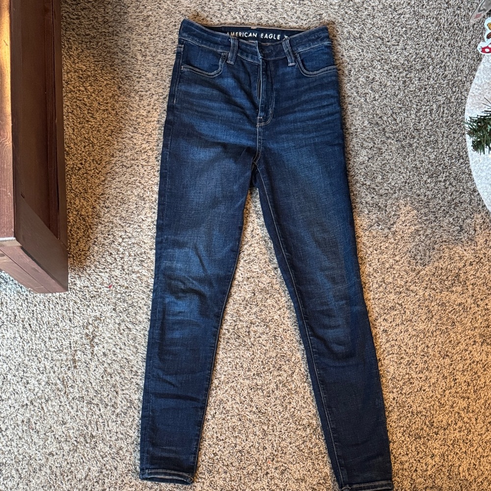 American Eagle Outfitters Women's High Rise Dark Indigo Jeans